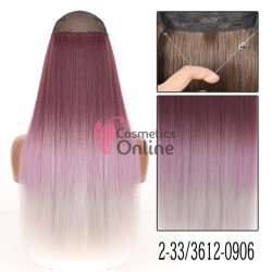Extensie de par Flip-In, pe Guta dreapta delux dubla de 55 cm - Visiniu-Violet cu Silver Ombre SQ6623336120906